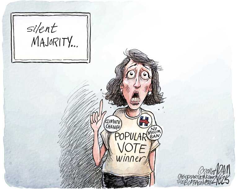 Political/Editorial Cartoon by Adam Zyglis, The Buffalo News on Hillary Wins Popular Vote