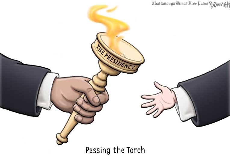 Political/Editorial Cartoon by Clay Bennett, Chattanooga Times Free Press on Clinton Loss Stings Obama