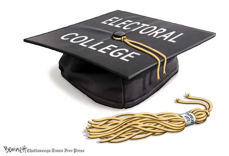 Political/Editorial Cartoon by Clay Bennett, Chattanooga Times Free Press on Hillary, Dems, Trying to Adjust