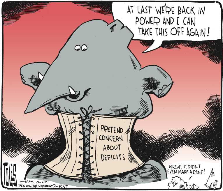 Political/Editorial Cartoon by Tom Toles, Washington Post on GOP Eyes Big Changes