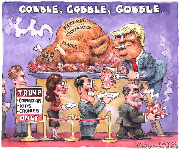 Political/Editorial Cartoon by Matt Wuerker, Politico on Dinner Conversations to Be Lively
