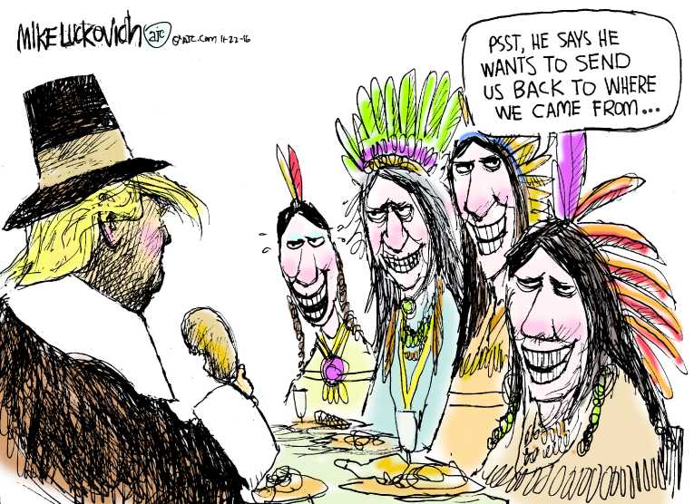 Political/Editorial Cartoon by Mike Luckovich, Atlanta Journal-Constitution on Dinner Conversations to Be Lively