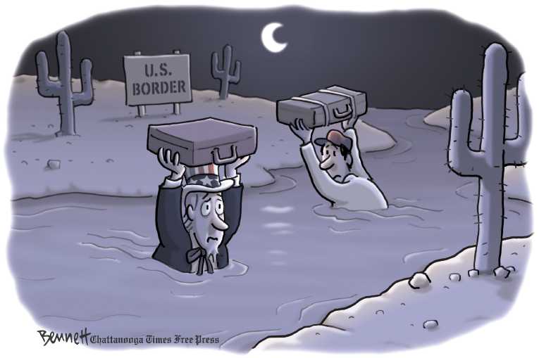 Political/Editorial Cartoon by Clay Bennett, Chattanooga Times Free Press on Trump Prepares