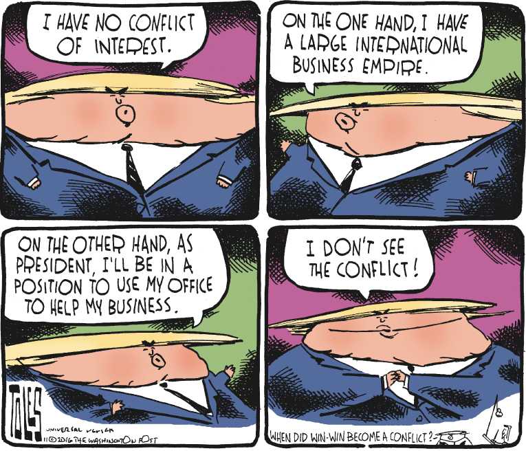 Political/Editorial Cartoon by Tom Toles, Washington Post on Trump Prepares