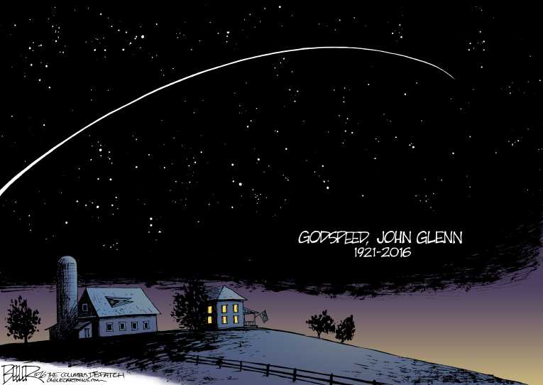 Political/Editorial Cartoon by Darrin Bell, Washington Post Writers Group on American Hero Gone