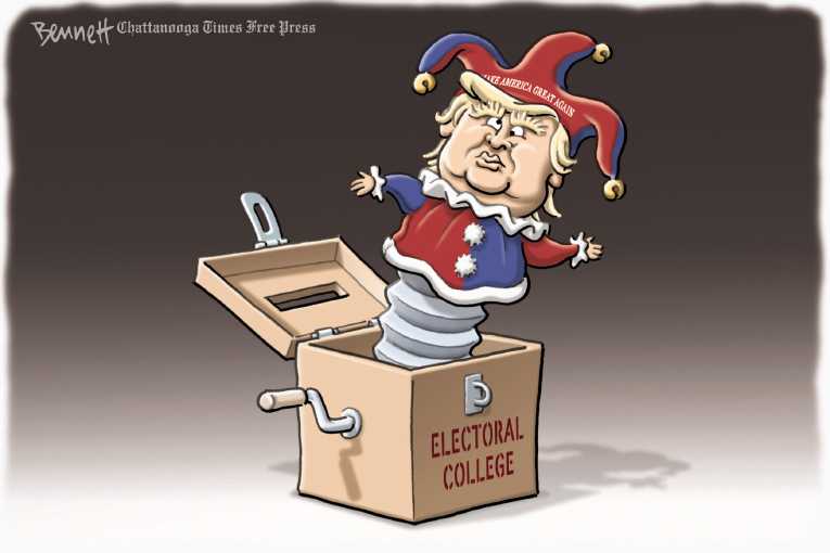 Political/Editorial Cartoon by Clay Bennett, Chattanooga Times Free Press on Democrats Bitter About Election