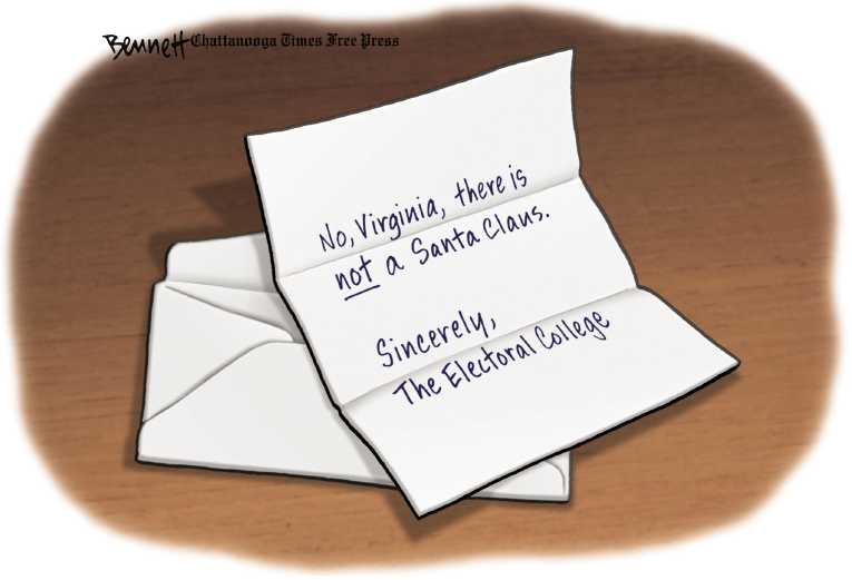 Political/Editorial Cartoon by Clay Bennett, Chattanooga Times Free Press on Democrats Bitter About Election