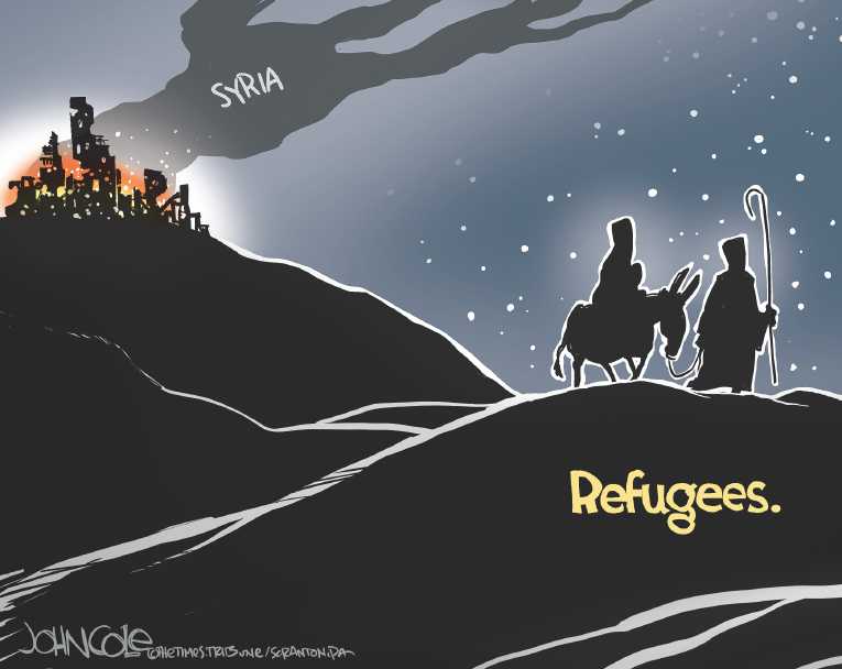 Political/Editorial Cartoon by John Cole, The Times, Scranton, PA on The World Celebrates Christmas