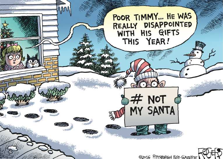 Political/Editorial Cartoon by Rob Rogers, The Pittsburgh Post-Gazette on The World Celebrates Christmas