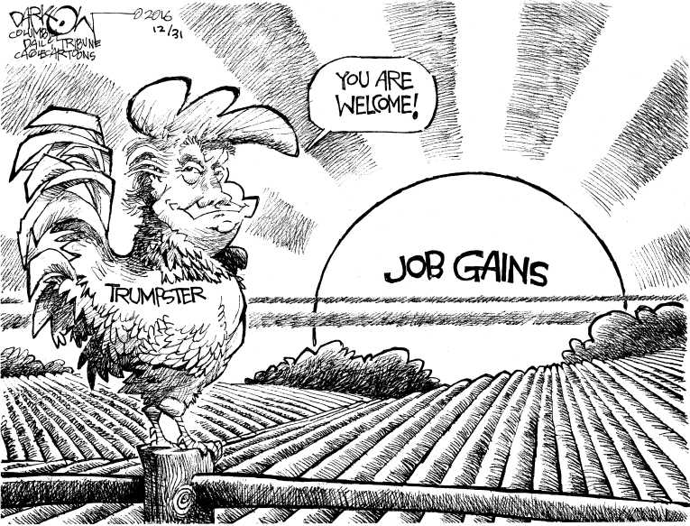Political/Editorial Cartoon by John Darkow, Columbia Daily Tribune, Missouri on Trump Prepares to Take Office