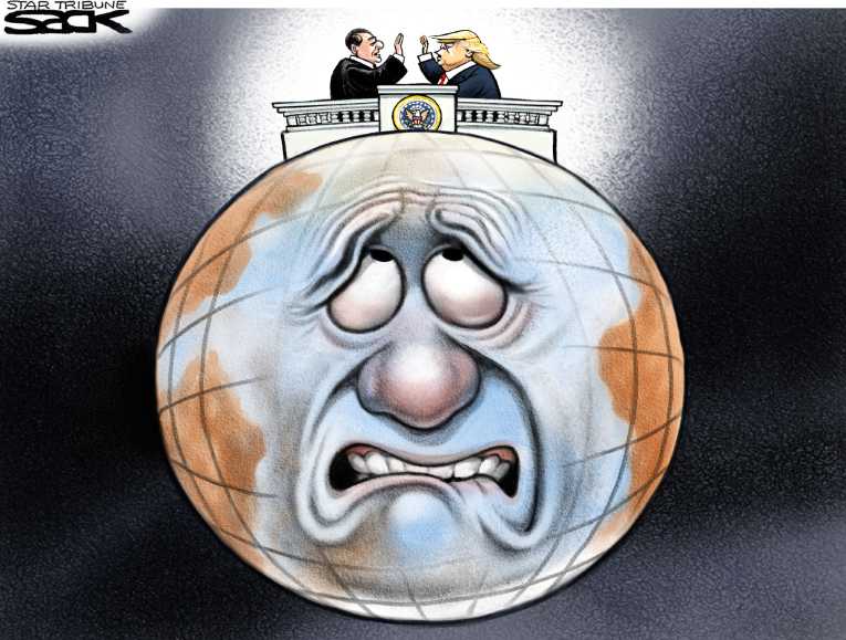 Political/Editorial Cartoon by Steve Sack, Minneapolis Star Tribune on Trump Takes Oath