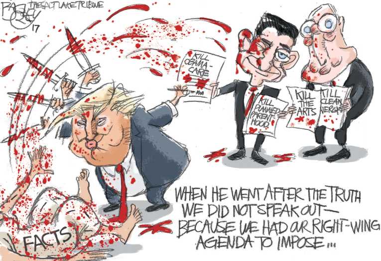 Political/Editorial Cartoon by Pat Bagley, Salt Lake Tribune on GOP Unites