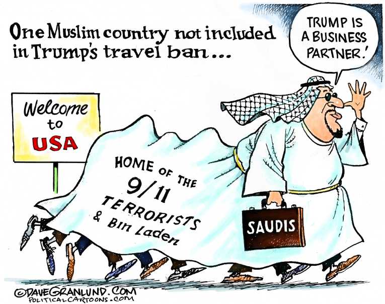 Political/Editorial Cartoon by Dave Granlund on Trump Invokes Travel Ban