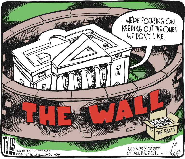 Political/Editorial Cartoon by Tom Toles, Washington Post on Alternative Reality Emerging