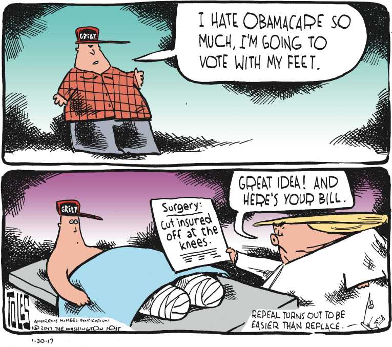 Political/Editorial Cartoon by Tom Toles, Washington Post on New Policies Implemented