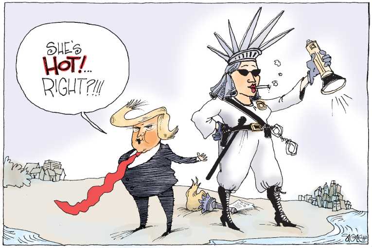 Political/Editorial Cartoon by Signe Wilkinson, Philadelphia Daily News on Trump Takes Charge