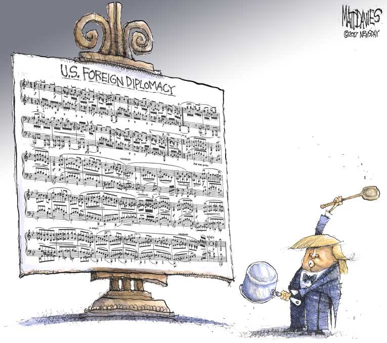 Political/Editorial Cartoon by Matt Davies, Journal News on Trump Berates Judge
