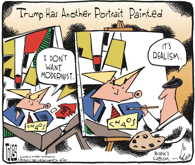 Political/Editorial Cartoon by Tom Toles, Washington Post on Trump Berates Judge