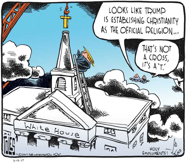 Political/Editorial Cartoon by Tom Toles, Washington Post on Trump Redefining Presidency