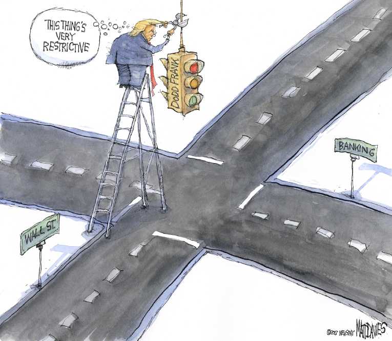 Political/Editorial Cartoon by Matt Davies, Journal News on Trump Redefining Presidency