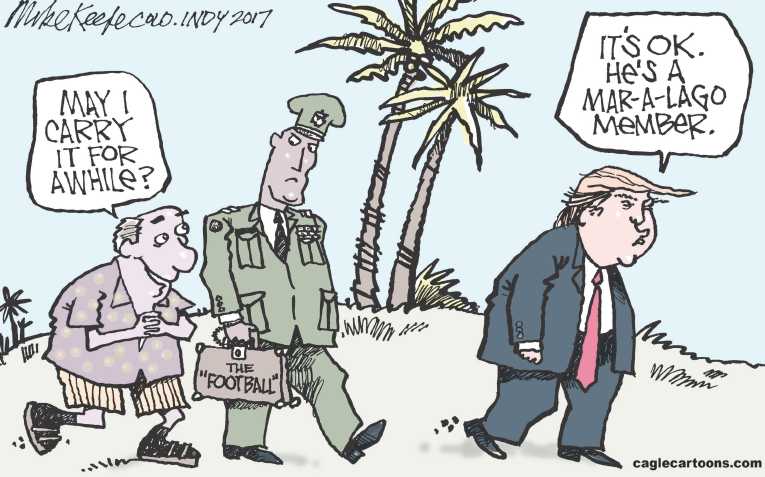 Political/Editorial Cartoon by Mike Keefe, Denver Post on Trump Redefining Presidency