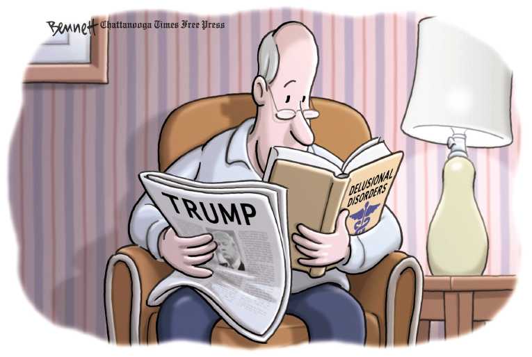 Political/Editorial Cartoon by Clay Bennett, Chattanooga Times Free Press on Trump Redefining Presidency