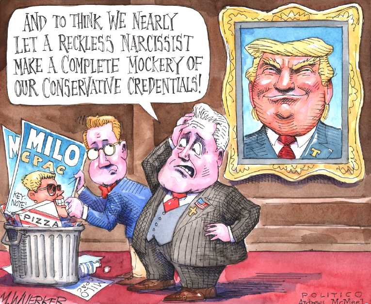 Political/Editorial Cartoon by Matt Wuerker, Politico on GOP Supporting Trumps