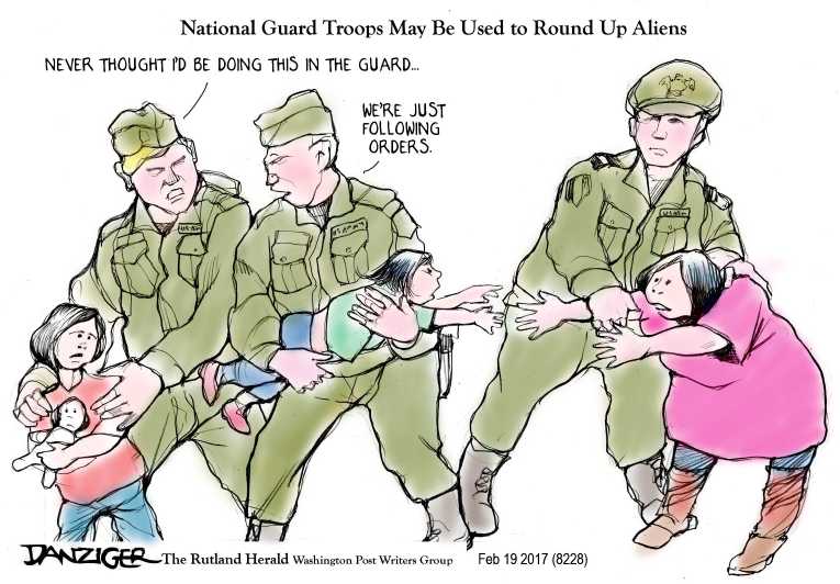 Political/Editorial Cartoon by Jeff Danziger on Deportations Accelerated
