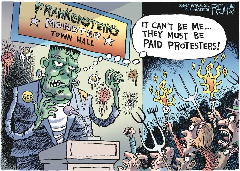 Political/Editorial Cartoon by Rob Rogers, The Pittsburgh Post-Gazette on Citizens Are Angry