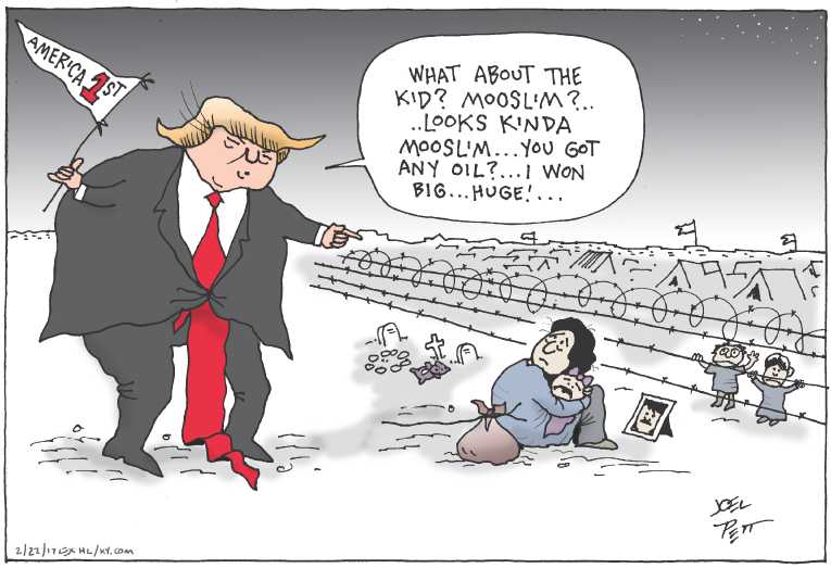 Political/Editorial Cartoon by Joel Pett, Lexington Herald-Leader, CWS/CartoonArts Intl. on Trump Delivering on Promises