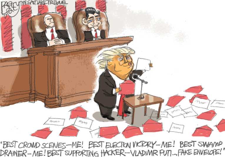 Political/Editorial Cartoon by Pat Bagley, Salt Lake Tribune on High Grades for President