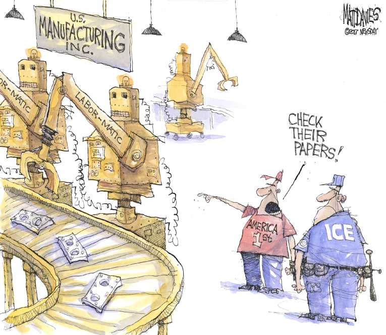 Political/Editorial Cartoon by Matt Davies, Journal News on Trump Issues New Order
