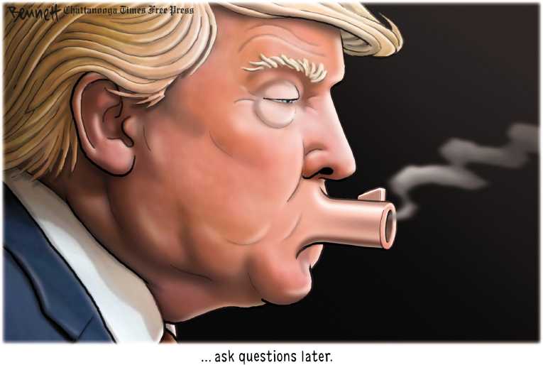 Political/Editorial Cartoon by Clay Bennett, Chattanooga Times Free Press on President Hitting His Stride