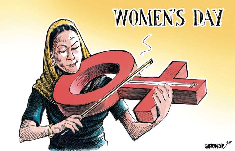 Political/Editorial Cartoon by Sabir Nazar, Cagle.com on Planet Honors Women