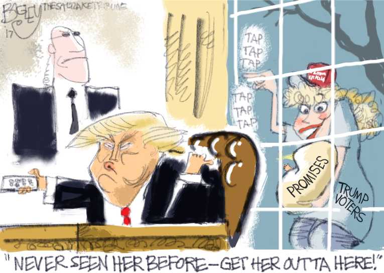 Political/Editorial Cartoon by Pat Bagley, Salt Lake Tribune on Trump Flying High