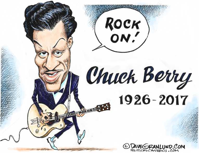 Political/Editorial Cartoon by Dave Granlund on Chuck Berry Dies