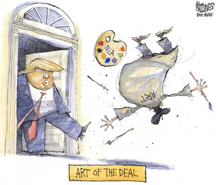 Political/Editorial Cartoon by Matt Davies, Journal News on Trump Unveils Budget