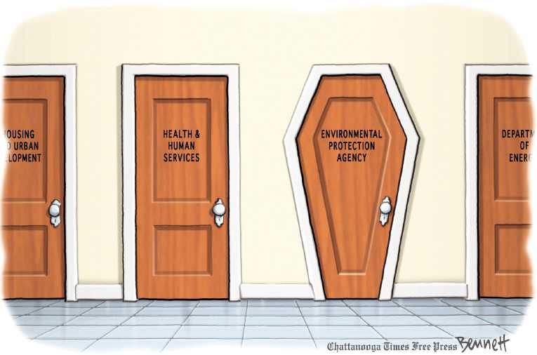 Political/Editorial Cartoon by Clay Bennett, Chattanooga Times Free Press on Trump Unveils Budget