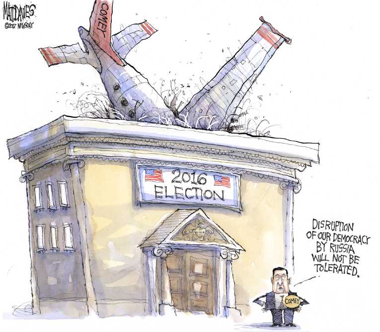 Political/Editorial Cartoon by Matt Davies, Journal News on Comey Testifies