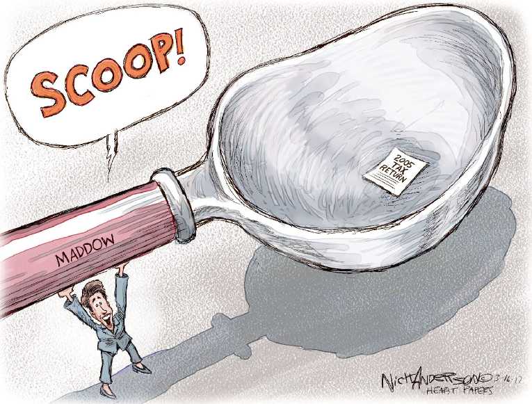 Political/Editorial Cartoon by Nick Anderson, Houston Chronicle on Maddow Goes Large