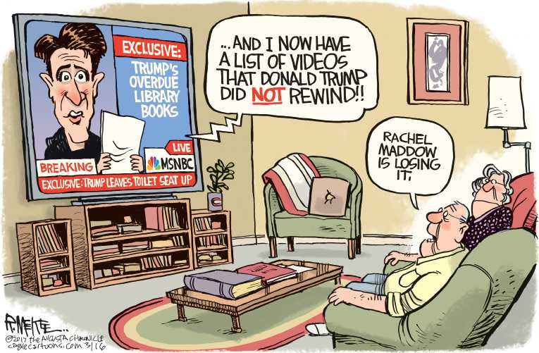 Political/Editorial Cartoon by Rick McKee, The Augusta Chronicle on Maddow Goes Large