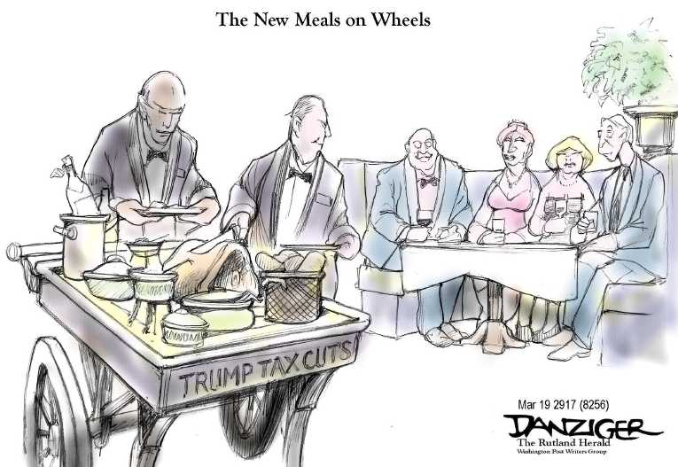 Political/Editorial Cartoon by Jeff Danziger on Social Programs to Be Slashed