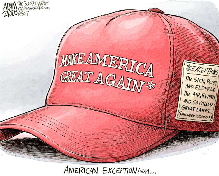 Political/Editorial Cartoon by Clay Bennett, Chattanooga Times Free Press on Trump Exceeding Expectations