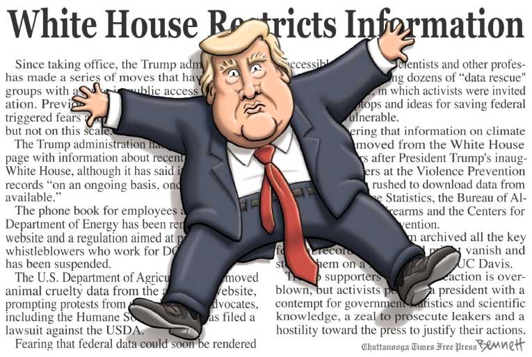 Political/Editorial Cartoon by Clay Bennett, Chattanooga Times Free Press on Trump Exceeding Expectations