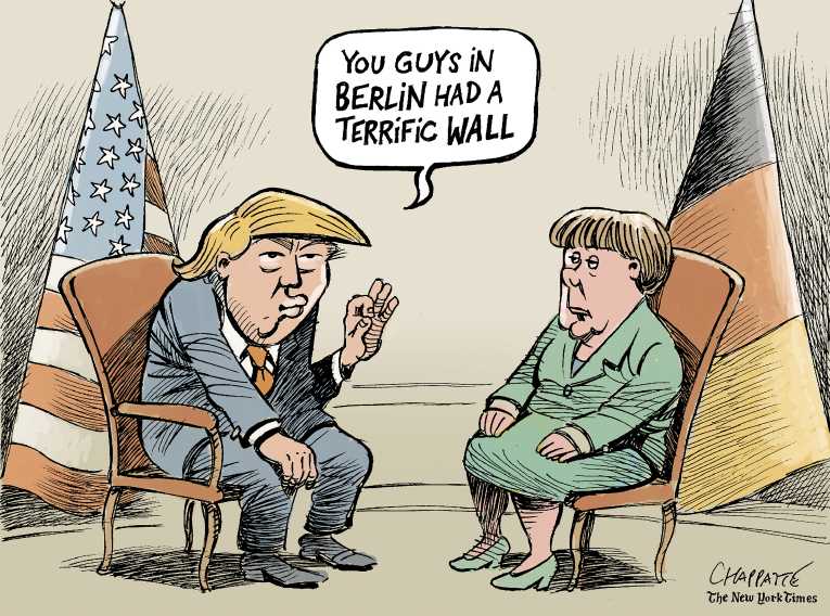 Political/Editorial Cartoon by Patrick Chappatte, International Herald Tribune on Trump Exceeding Expectations