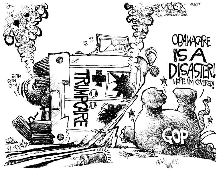 Political/Editorial Cartoon by John Darkow, Columbia Daily Tribune, Missouri on ObamaCare Survives Intact