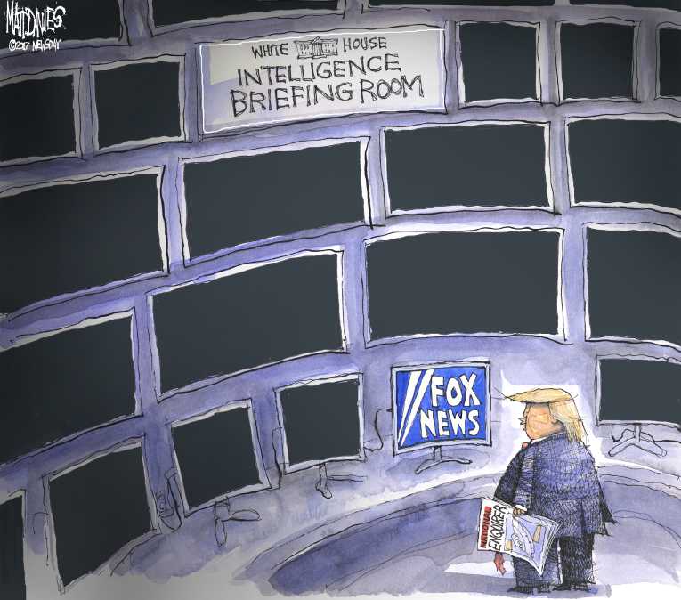 Political/Editorial Cartoon by Matt Davies, Journal News on Trump Under FBI Investigation