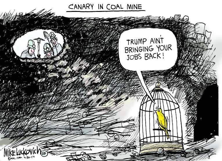 Political/Editorial Cartoon by Mike Luckovich, Atlanta Journal-Constitution on Trump Rolls Back Regulations