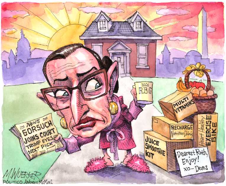 Political/Editorial Cartoon by Matt Wuerker, Politico on Gorsuch Sworn In