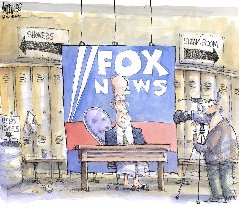 Political/Editorial Cartoon by Matt Davies, Journal News on O’Reilly Sued Again